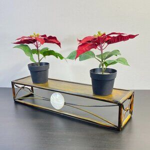 Floating Shelf Wall Mounted, Metal Hanging Floating Shelves, Golden Curio Displa